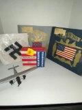 military books with records, campaign decanter, for plane model, Nazi fabric symbol