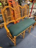 oak bench with upholstered seat