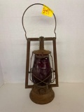Dietz lantern with red glass