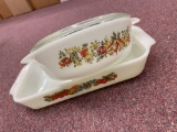 Fire King casserole with lid & rectangle baking dish