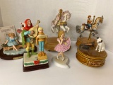 lot of music boxes, Maud Humphrey Bogart, carousel horses, RCA nipper