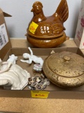 CA Pottery, glassware, shells