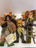 Two handmade dolls by Barb Mowery ancient of days and the tree people