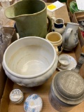 Larry Lushbaugh carmel pitcher and other pottery pieces