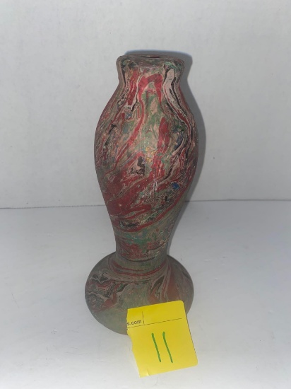 art pottery lamp base with swirl design