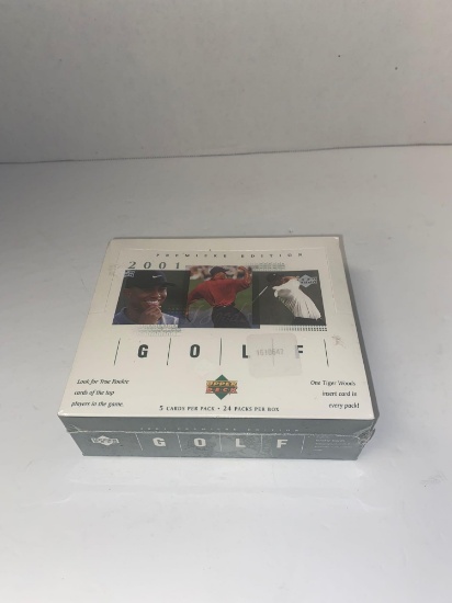 Upper Deck golf cards 2001 unopened sealed, box of 24 packs five cards per pack