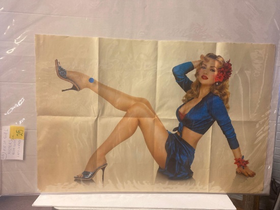 pinup girl posters blue lady, lady in red