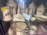 Pfaltzgraff village canister set, Salt and pepper shaker, napkin holder, batter bowl etc.