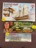 two ship and one pirate pistol plastic model kit