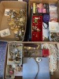 3 flats of costume jewelry and other miscellaneous