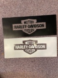 2 Harley Davidson glass signs 16x6in