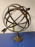 Iron & brass armillary 21in tall