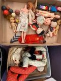 lot of dolls, doll parts, vintage weather station, ornament