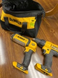 DeWalt flashlight and drill, no batteries or chargers
