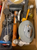 sledge hammer, hammer, spark lighter, brass wire wheel etc.