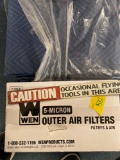 Wen outer air filters, caution sign, blanket