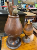 Wood turned mortar & pestles