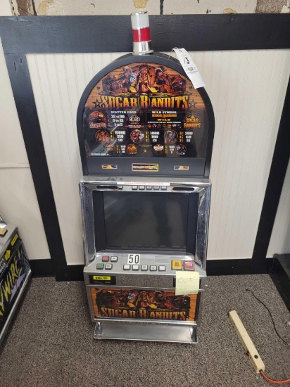 Perpetual gaming Sugar Bandits slot machine, out of order, no key