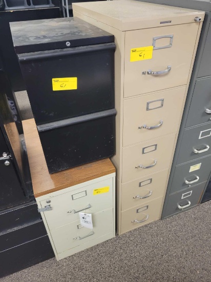 One 5 drawer and two 2 drawer files