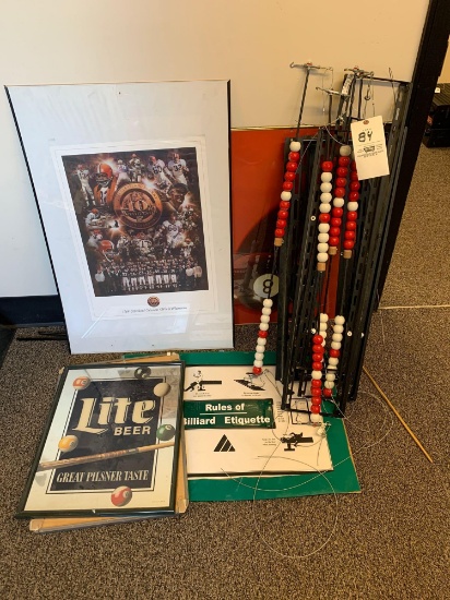 Billiard slide scored - posters and signs