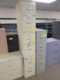 Three 2 drawer and one 5 drawer file cabinets