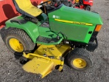 Super clean John Deere 445 riding mower. Hydrostatic. 60 inch deck. Front remotes. 988 actual hours.