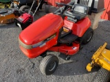 Simplicity five speed riding mower. 14 hp. With rear bagger. 38 inch cut. Runs.