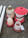 Chicken feeders and waterers