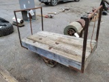 Wood cart with heavy wheels