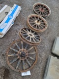 (4) wood spoked wheels