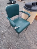 Green Cushioned Metal Chair