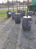 custom wine barrel light poles, bid x 4
