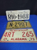 Rio De Janero, Hawaii and 1973 Alabama license plates