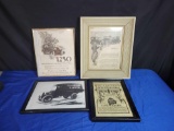 Hudson, Cadillac, Goodyear, Chicago Railway framed advertising