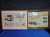 Buick 1927 and Chevrolet trucks framed advertising
