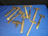 Box of hammers, mallets, hatchet