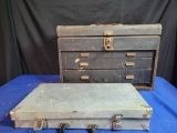 machinist box (missing front) and metal case