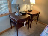 Two lamp stands and lamps