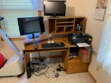 Desk and Lg/Insignia computer- printer