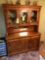 Keller Oak lighted two piece china cabinet