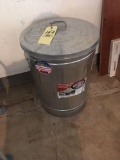 Galvanized trash can