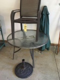 Patio table four chairs umbrella with base