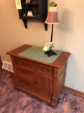 Oak washstand with lamp