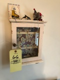 Small knickknack hanging cabinet and knickknacks