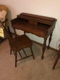 Small lift top writing desk and chair