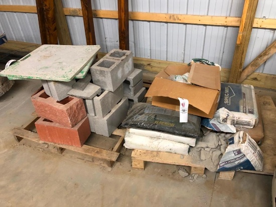 2 pallets of block, cement products