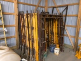 (38) 6.5 ft scaffold uprights, assorted pieces in buckets included, cross bars