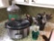 Crock pot, 5 gal glass jug, utensils