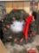 5 ft wide Christmas wreath w/ heavy steel frame