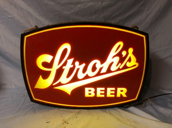 Stroh's beer lighted sign